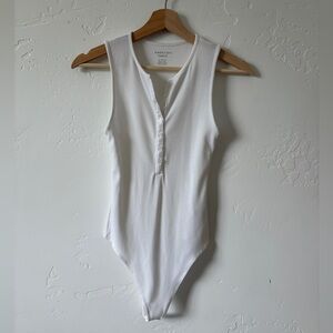 American Eagle Outfitters White Ribbed Bodysuit